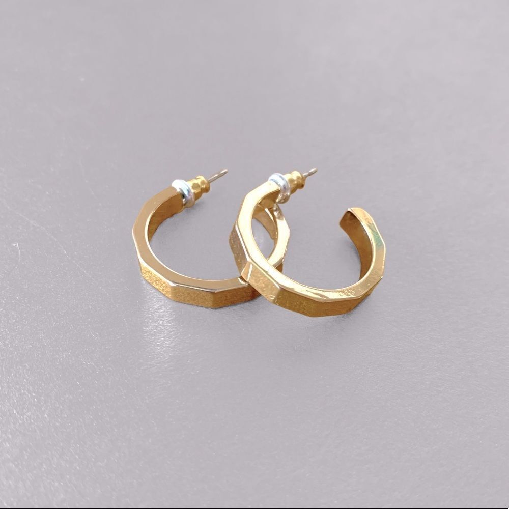 Gold C- Hoop Earrings